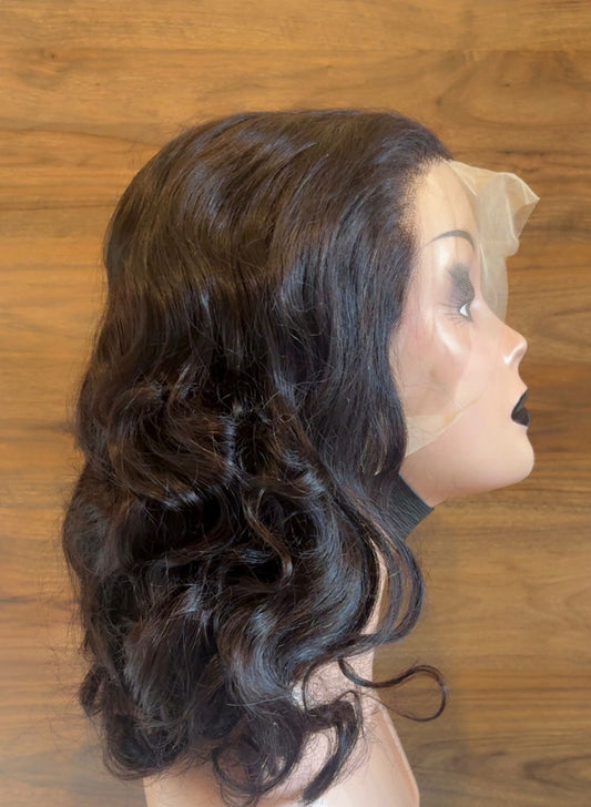 16inch low bouncy virgin human hair wig